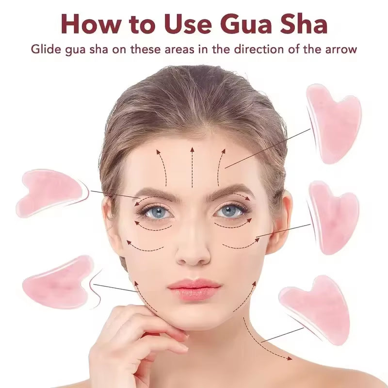 Heart Shape Face SPA Massage Facial Beauty Scraping Massage Face Massager Guasha Board Massager for Face Body Beauty Healty Tool