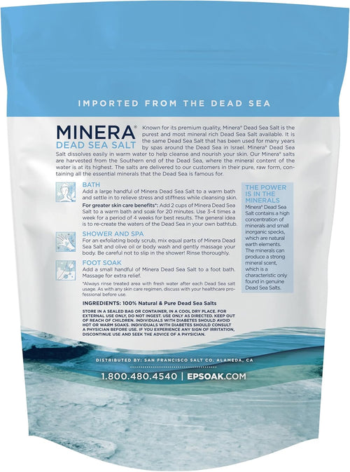 Fine Grain Dead Sea Salt for Bath & Soaking – 19 Lbs, Fast-Dissolving, 100% Pure & Natural, Unscented, Skin-Nourishing Bulk Sea Salt
